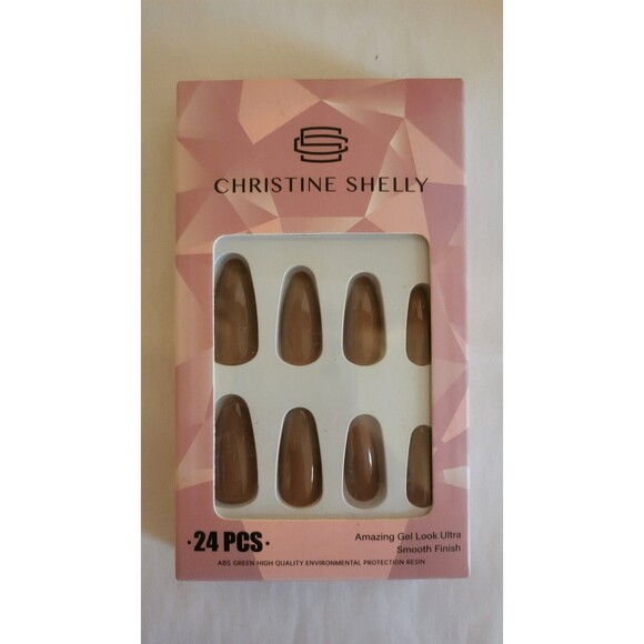 Artificial Nail Set 24pc Brown  NIB - Picture 1 of 3